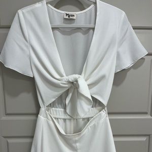 Show Me Your Mumu White Tie Romper